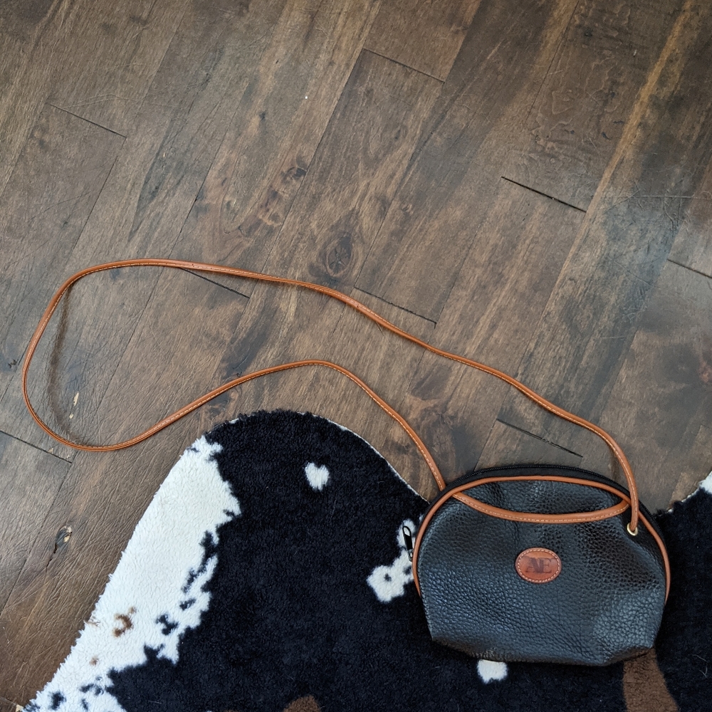 BLACK leather purse